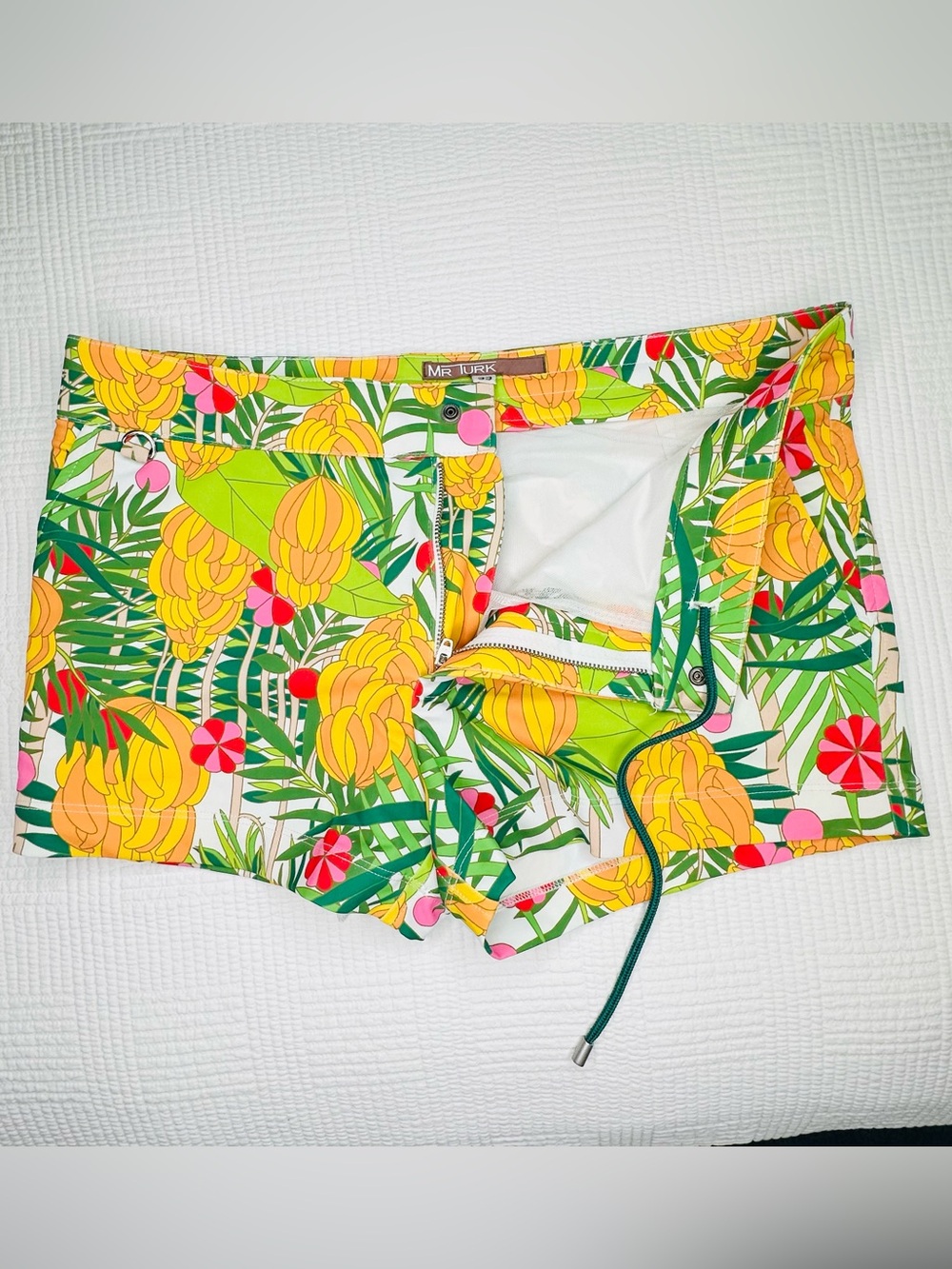 Mr Turk Tropical Banana Print Swim Trunks Board Shorts Men's Size 33